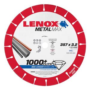 Lenox 357 x 3.3 x 25.4mm Low Speed Diamond Metal Cut Off Disc - METALMAX