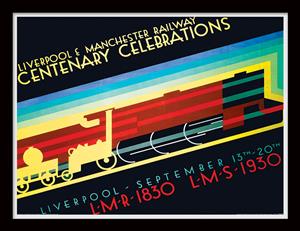 Liverpool & Manchester Centenary Celebrations by P Irwin Brown Framed Print - 34.5 x 44.5 cm - Officially Licensed