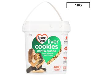 Love'em Mint & Quinoa Liver Cookies Tub 1kg