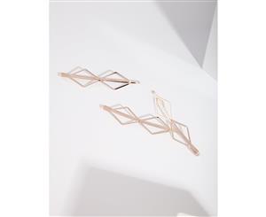 Lovisa Rose Gold Geometric Pin 3 Pack