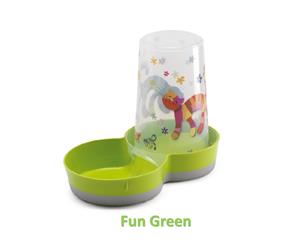 Moderna 'Friends Forever' Pet Food Dispenser 1.5L Gravity Feeder - Fun Green