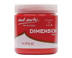 Mont Marte Dimension Acrylic Paint 250ml Pot - Permanent Red