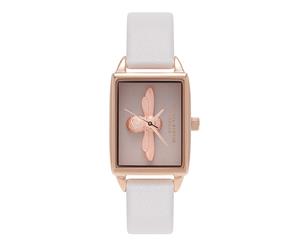 Olivia Burton Women's Watch 3D Bee Collection - Rose Gold Case - Grey Strap