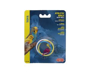 Olympic Athletic Rings Bell Bird Aviary Toy Health Interactive Cage Ornament