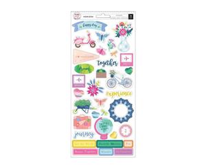 Pink Paislee - Paige Evans Horizon Cardstock Stickers 5.5inch X12inch 2 pack Accents and Phrases W/Clear Varnish