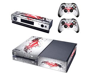 REYTID Console Skin / Sticker + 2 x Controller Decals & Kinect Wrap Compatible with Microsoft Xbox One - Full Set - Superman White/Red - White