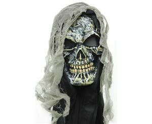 Rotted Skull Reaper Gauze Scary Mask Adult Costume