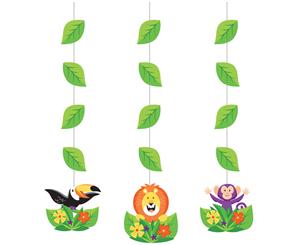 Safari Jungle Hanging Cutouts Set of 3 Lion Monkey Toucan