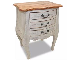 Solid Reclaimed Wood Bedside Cabinet 48x35x64cm Nightstand Side Table