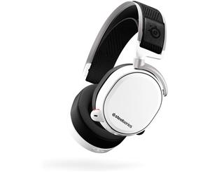 Steelseries Arctis Pro Wireless Gaming Headset - White Lossless High Fidelity Wireless + Bluetooth for PS4 and PC S1 Premium Speaker Drivers Light