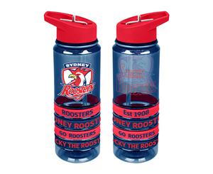 Sydney Roosters NRL Tritan Drink Water Bottle with Wrist Bands