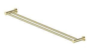 Textura Double Towel Rail - Brushed Brass