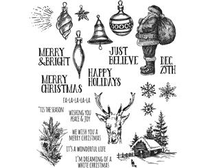 Tim Holtz Cling Stamps 7&quotX8.5"-Holiday Drawings