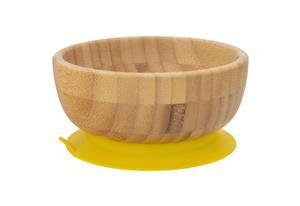 Tiny Dining Children's Bamboo Cereal / Dessert Bowl with Stay Put Suction - Yellow