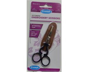 Triumph Victorian Embroidery Scissors With Pouch 85mm 3.5" All Stainless Steel