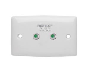 Twin 'F' Socket To Socket Wallplate Foxtel Approved