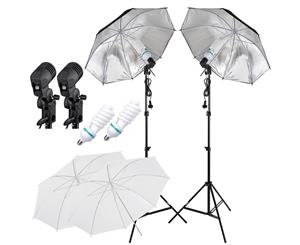 Yescom 2x Photography Studio Lighting Kit 33" Umbrella Light Stand Lamp E27 Bulb Holder