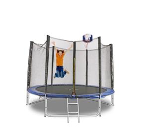 12ft Round Trampoline Free Basketball Set Safety Net Spring Pad Cover Ladder