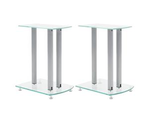 2x Monitor Speaker Stand Safety Glass Aluminum Portable Floor Pillar