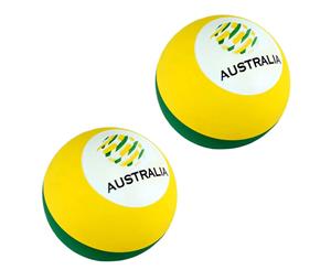 2x Summit 6cm Socceroos Bounce/Bouncing Sports Ball Kids/Children/Beach Tennis