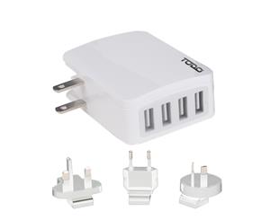 4 Port Usb Universal International Travel Charger Adapter 2.4A Fast Charge Au Eu Uk Us