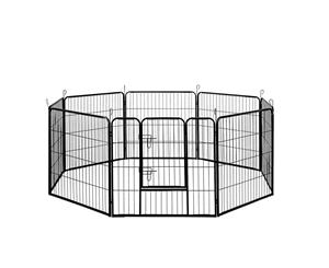 8 Panel Pet Dog Playpen Puppy Exercise Cage Enclosure Fence Play Pen 80x80cm