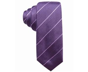 Alfani Purple Slim Striped Men's Skinny Silk Woven Satin Neck Tie