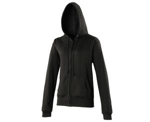 Awdis Girlie Womens/Ladies Hooded Sweatshirt / Hoodie / Zoodie (Jet Black) - RW183