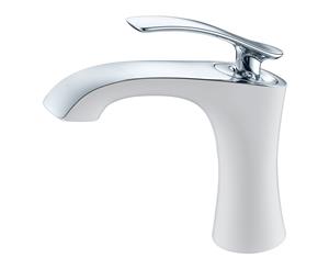 Bathroom Tap Basin Mixer White and Chrome