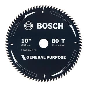 Bosch 254mm 80T TCT Circular Saw Blade for Wood Cutting - GENERAL PURPOSE