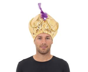 Bristol Novelty Unisex Adults Arabian Style Headdress (Gold/Purple) - BN2353