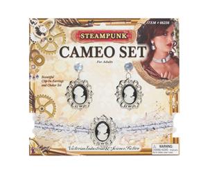 Bristol Novelty Unisex Adults Steampunk Cameo Set (Black/Silver) - BN780