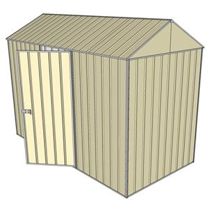 Build-a-Shed 1.5 x 3 x 2.3m Single Hinged Side Door Gable Shed - Cream