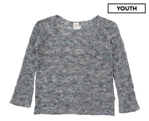 Caff d'Orzo Girls' Melange Sweater - Grey