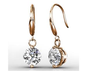 Candid Earrings Embellished with Swarovski crystals-Rose Gold/Clear