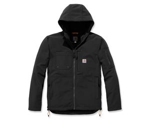 Carhartt Mens Hooded Rough Cut Cordura Nylon Work Jacket - Black