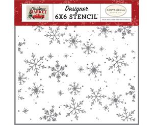 Carta Bella - Stencil 6 inch X6 inch - Falling Snowflakes