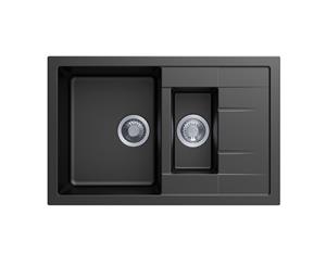 Carysil Mozzard Black 1 and 1/4 Granite Kitchen Sink 780*500mm