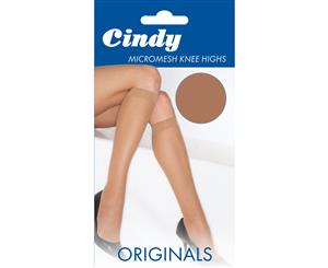 Cindy Womens/Ladies Micromesh Knee Highs (1 Pair) (American Tan) - LW106