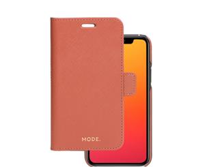 DBRAMANTE 1928 Mode New York Saffiano Leather Folio Case For iPhone 11 (6.1-Inch) - Rusty Rose