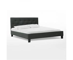 Deluxe Charcoal Linen Bed Frame - 188cmx 210cmx89cm