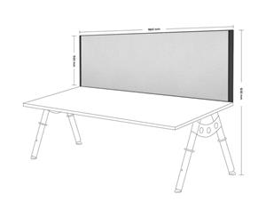 Desk Mounted Privacy Screen Black Frame - 1800mm - city fabric black frame screen clamp bracket silver