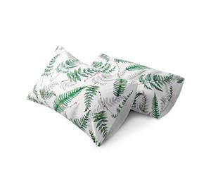 Dreamaker 300TC Cotton Sateen Printed STD PC 2 PK Green Ferns