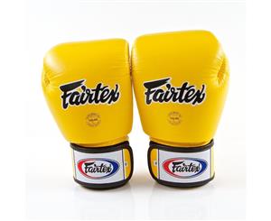 FAIRTEX-BGV1 Boxing Gloves Muay Thai MMA Sparring &quotTight Fit" - Yellow