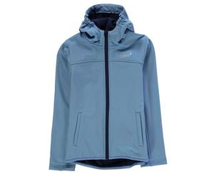 Gelert Boys Softshell Hoodie Hoody Hooded Top Junior - Marina Blue Zip