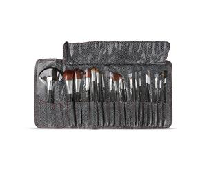 Glammar Professional Sable Hair Makeup Brush Set 19 Piece Black And White