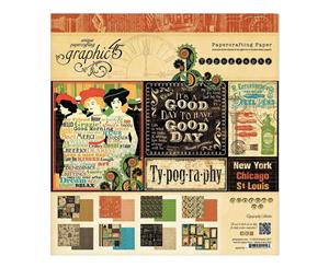 Graphic 45 - Double-Sided Paper Pad 12X12 24/Pkg - Typography 2 Each Of 12 Designs