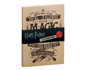 Harry Potter Exercise Notebooks Allowed To Use Magic Official 2 Pack A5 - Brown