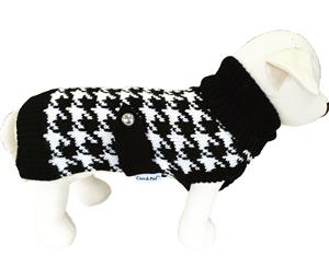 Houndstooth Dog Sweater -Black/ White