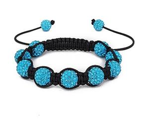 Iced Out Unisex Bracelet - Beads aqua bling - Black